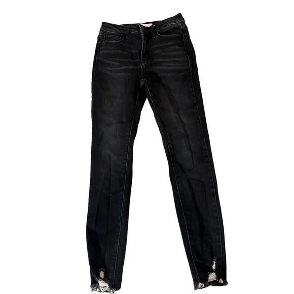 Kancan Black Shark Bite Skinny Jeans Size 3/25 - Picture 1 of 3